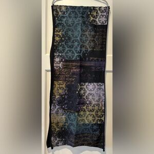 Blue Fish Scarf - Black Written in Memory